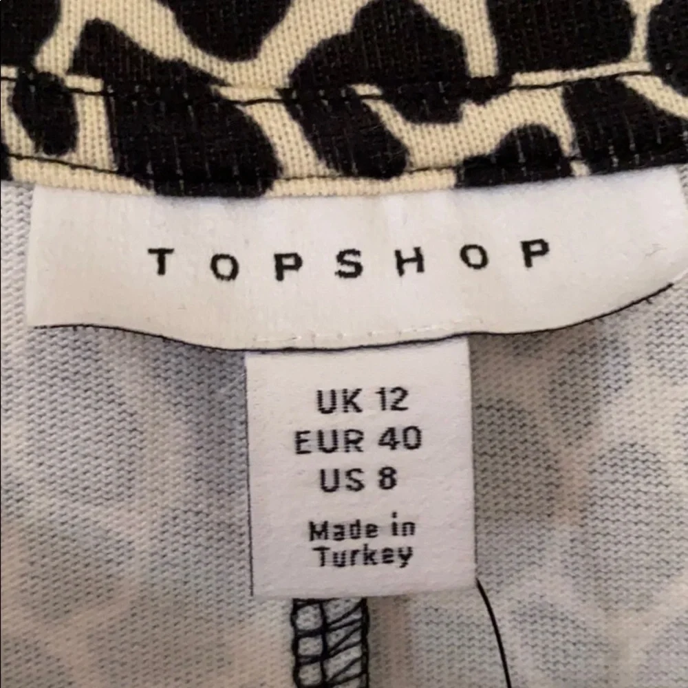 NWT TopShop animal print tie puff sleeve minidress